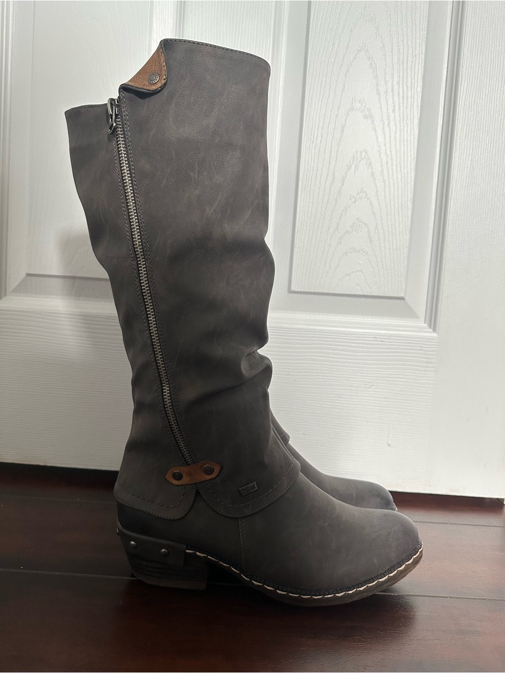 Size 8 (EU 39) Rieker 93655-45 Women’s Slouch Riding Winter Boots Faux Fur - Picture 3 of 11
